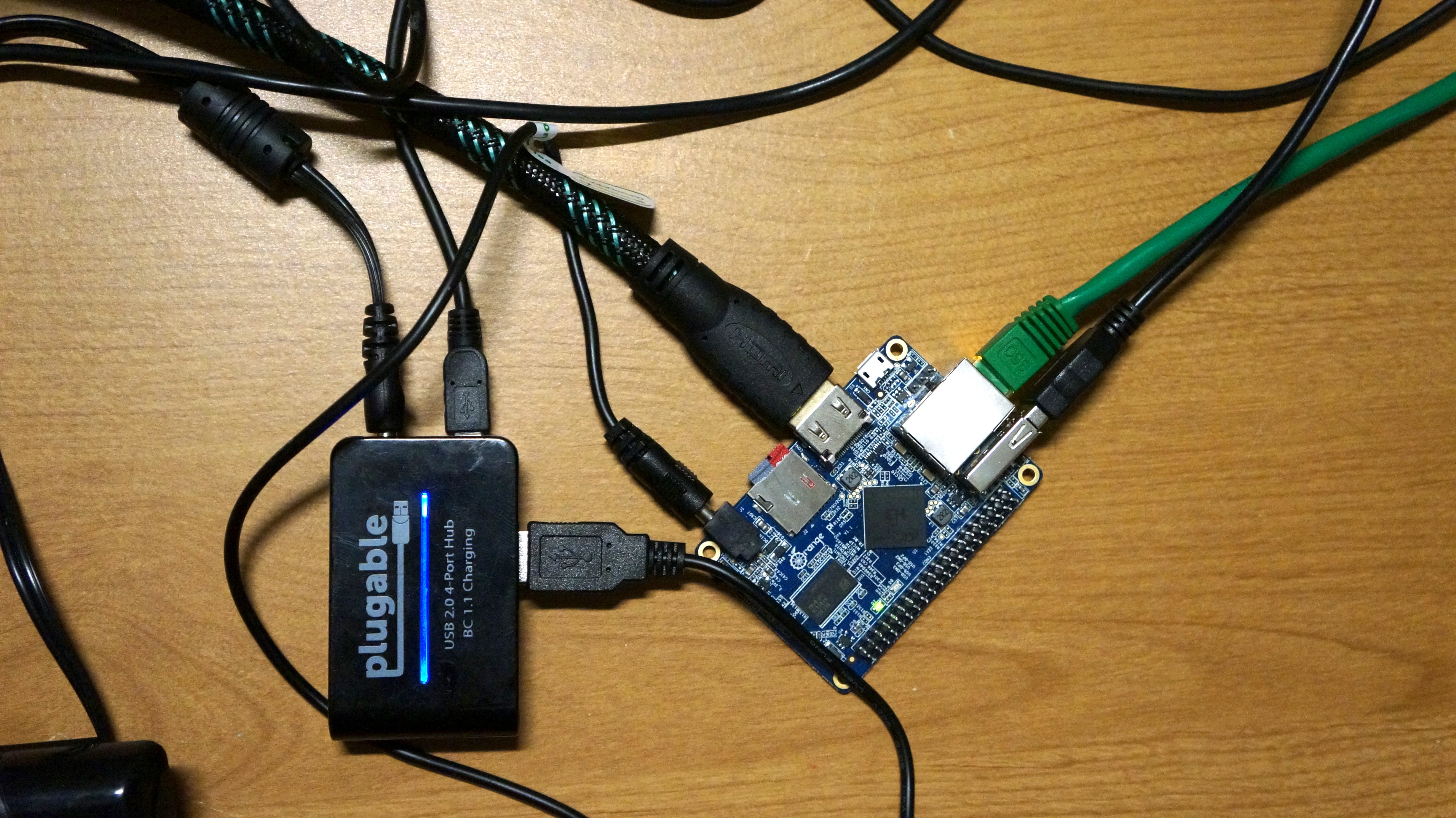 Orange Pi boot trial with Plugable USB Hub